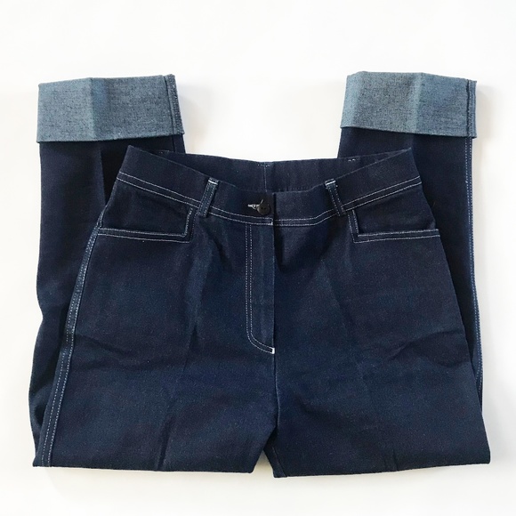 dark blue stretch jeans